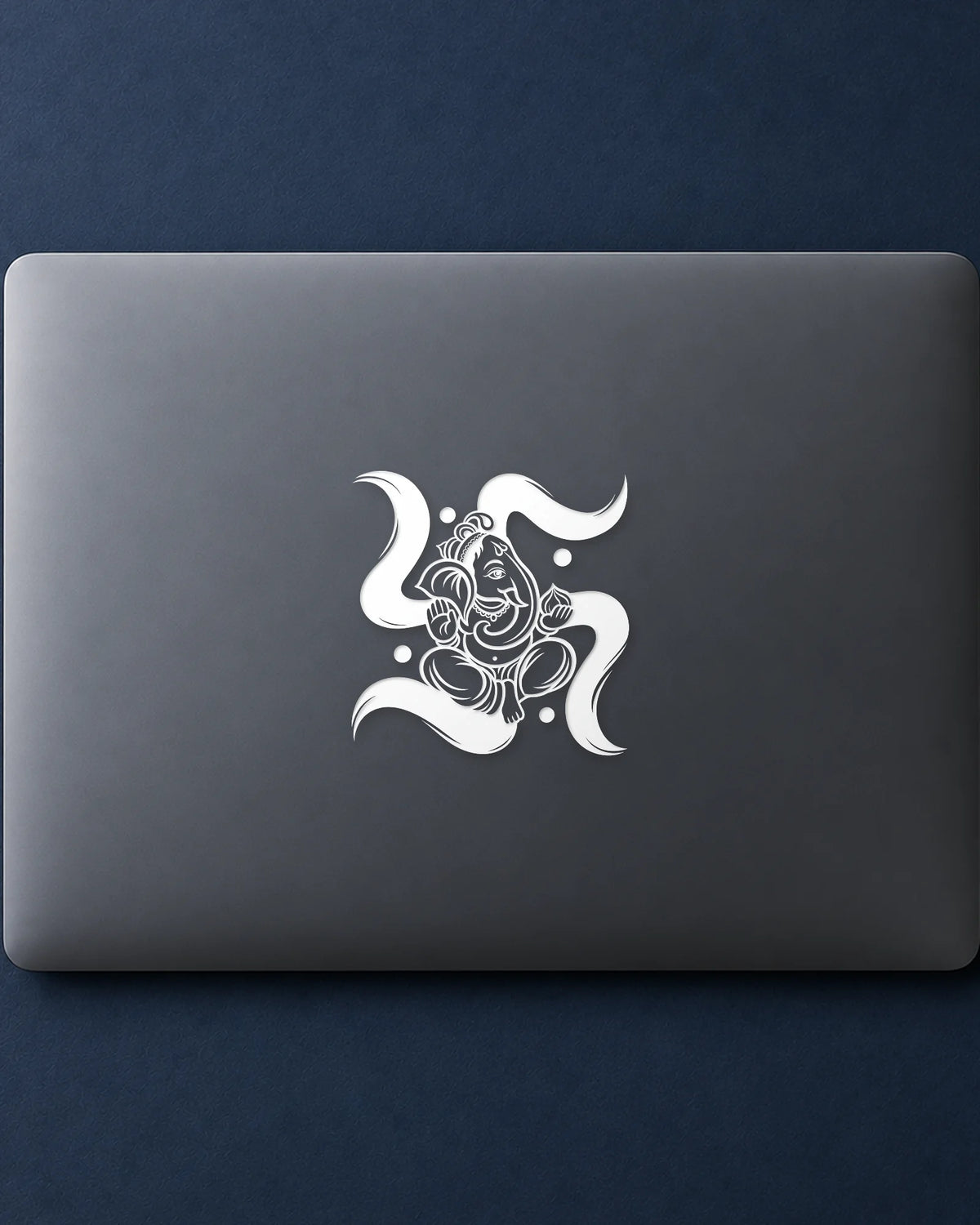 Swastik Vinayak hard surface patch in white ink mockup