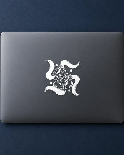 Swastik Vinayak hard surface patch in white ink mockup
