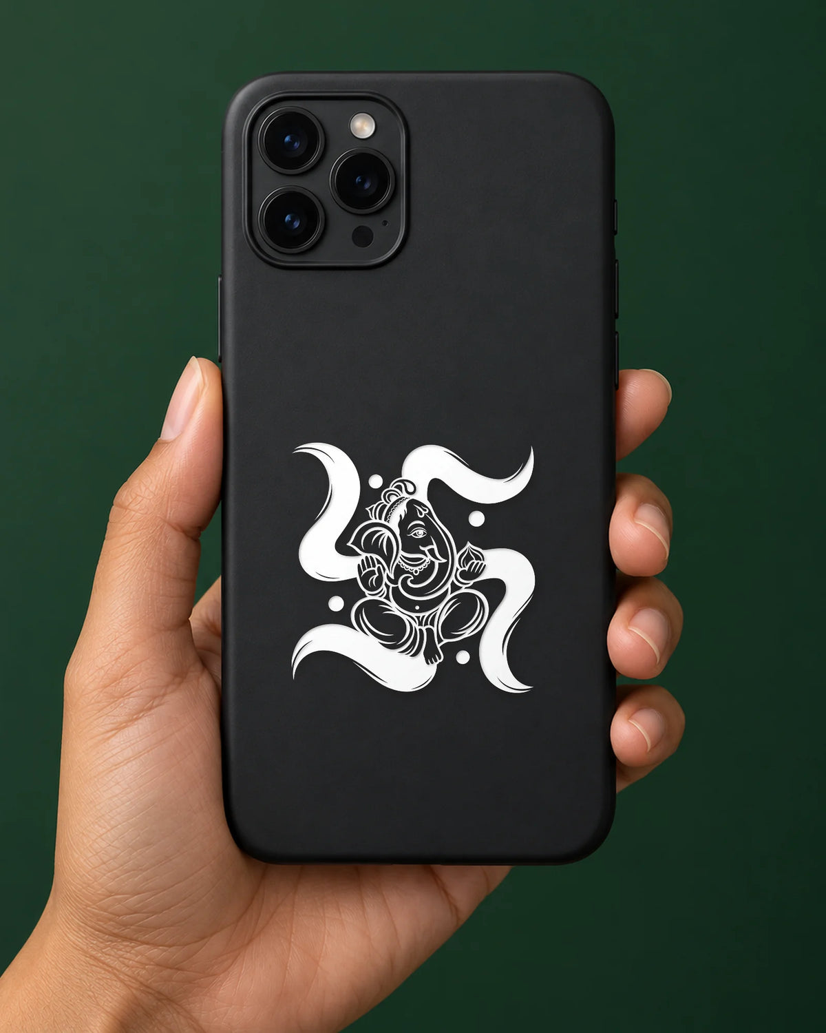 Swastik Vinayak hard surface patch in white ink mockup