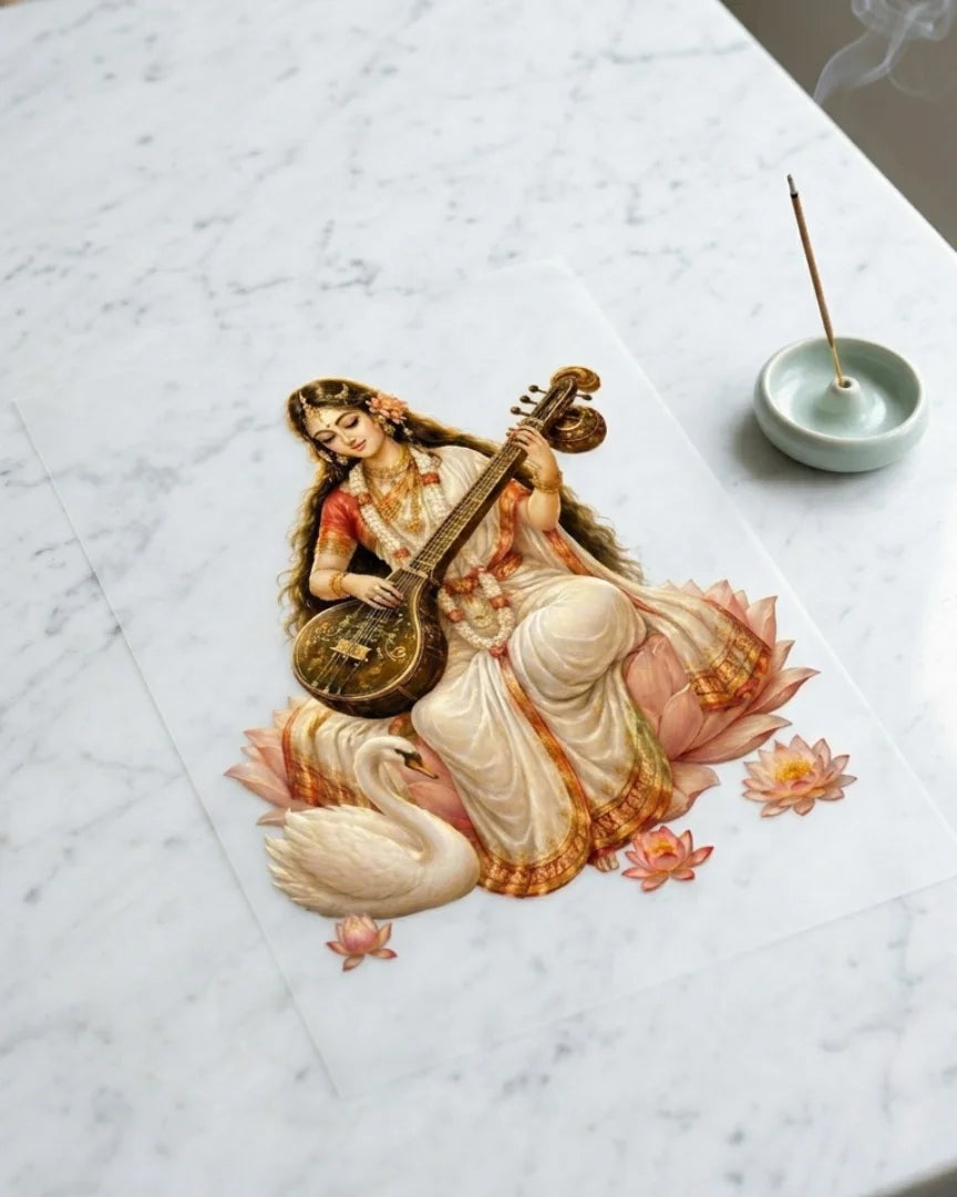Saraswati's Grace | Iron-on Patch | Divine Blessing