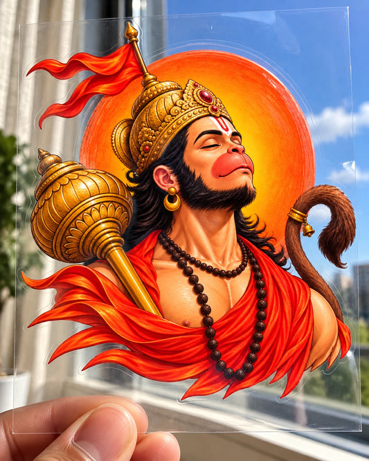 Bhagwa Bajrang hard surface patch on clear film