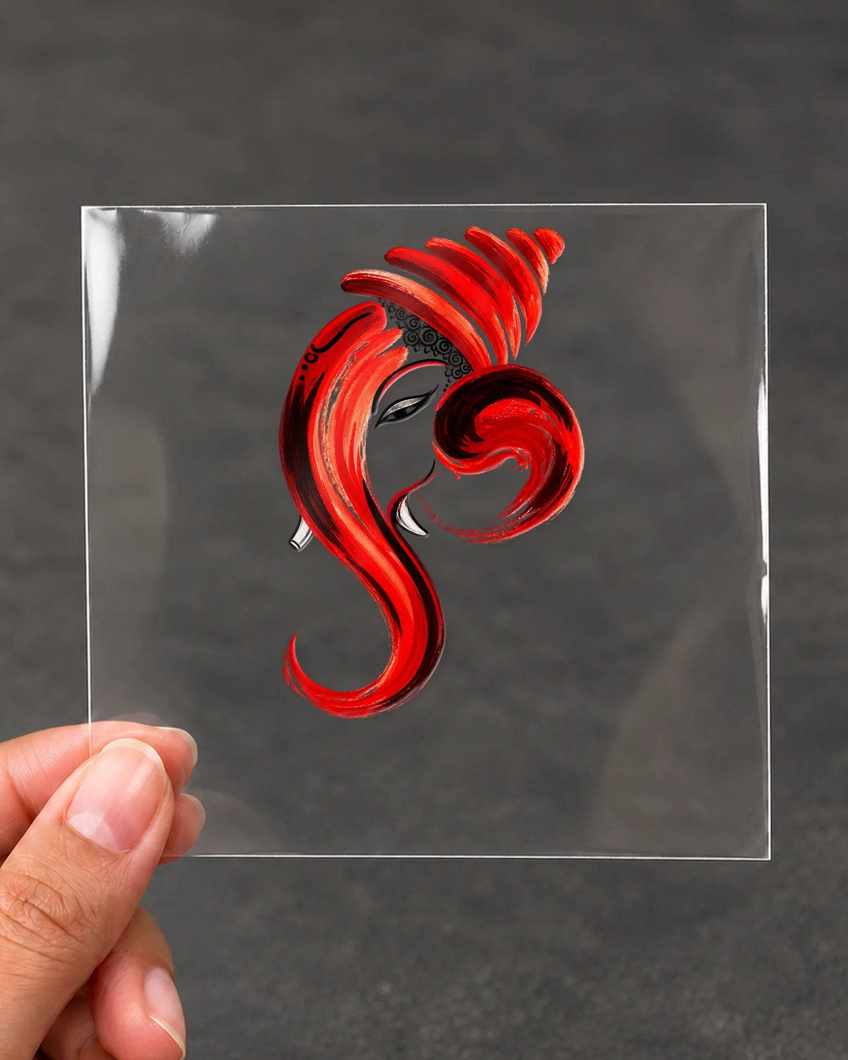 Ek Rekha Ganesha hard surface patch on clear film