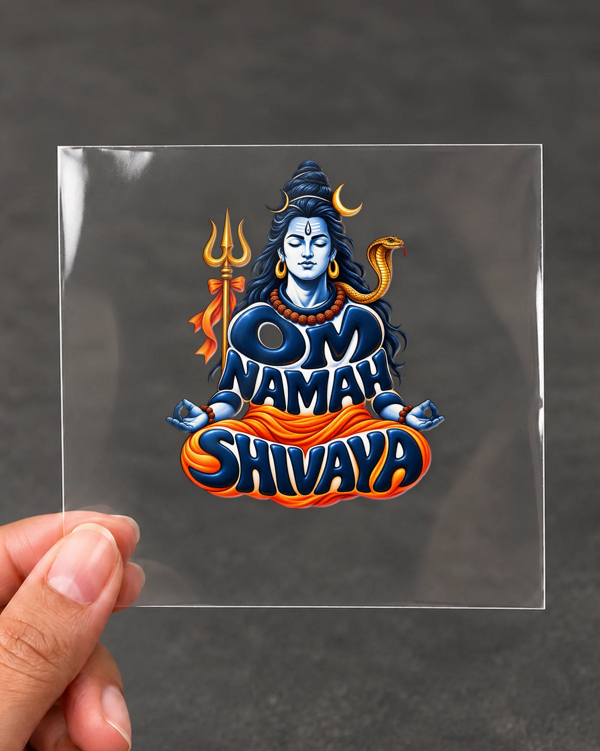 Om Namah Shivaya Dhyan hard surface patch on clear film
