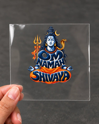 Om Namah Shivaya Dhyan hard surface patch on clear film