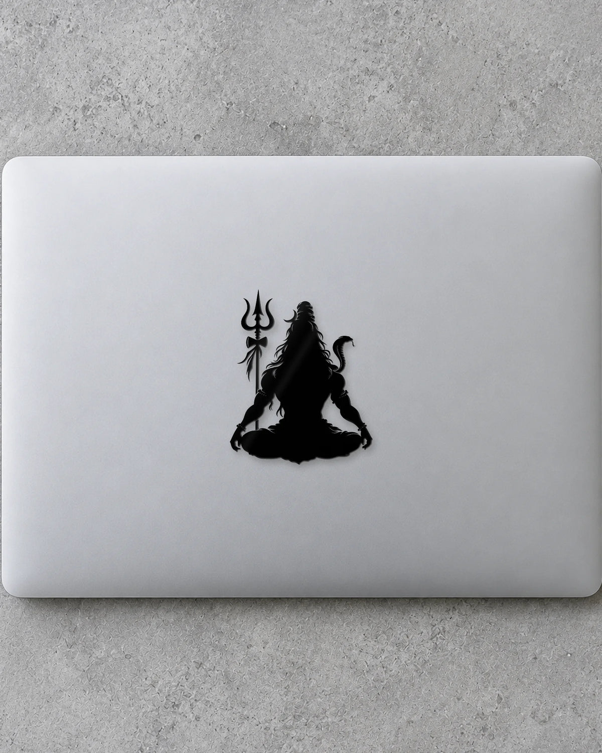 Mahadev Dhyan hard surface patch in black ink mockup