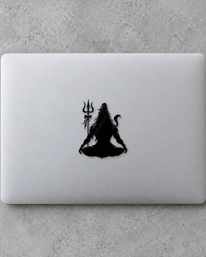 Mahadev Dhyan hard surface patch in black ink mockup