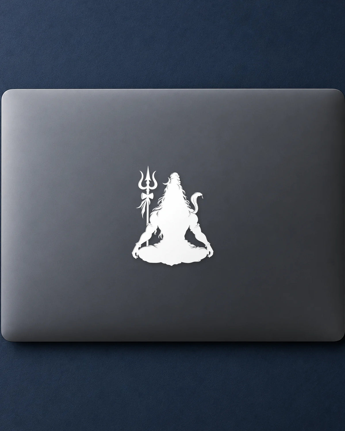 Mahadev Dhyan hard surface patch in white ink mockup