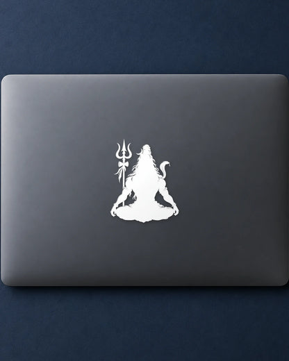 Mahadev Dhyan hard surface patch in white ink mockup