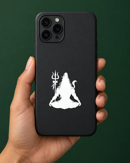 Mahadev Dhyan hard surface patch in white ink mockup