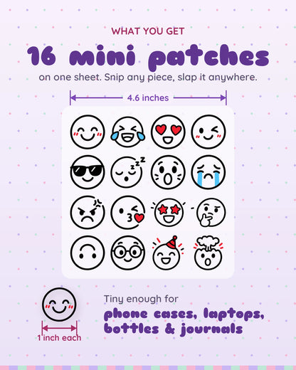 Line Emojis mini patches: what you get