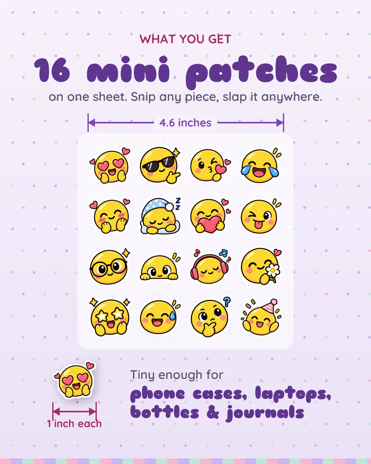 Emoji Mood mini patches: what you get