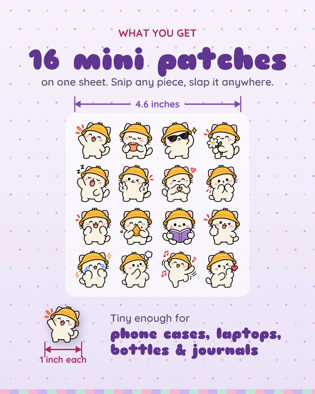 Chill Kitty mini patches: what you get
