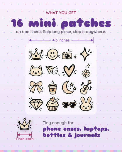 Tiny Doodles mini patches: what you get