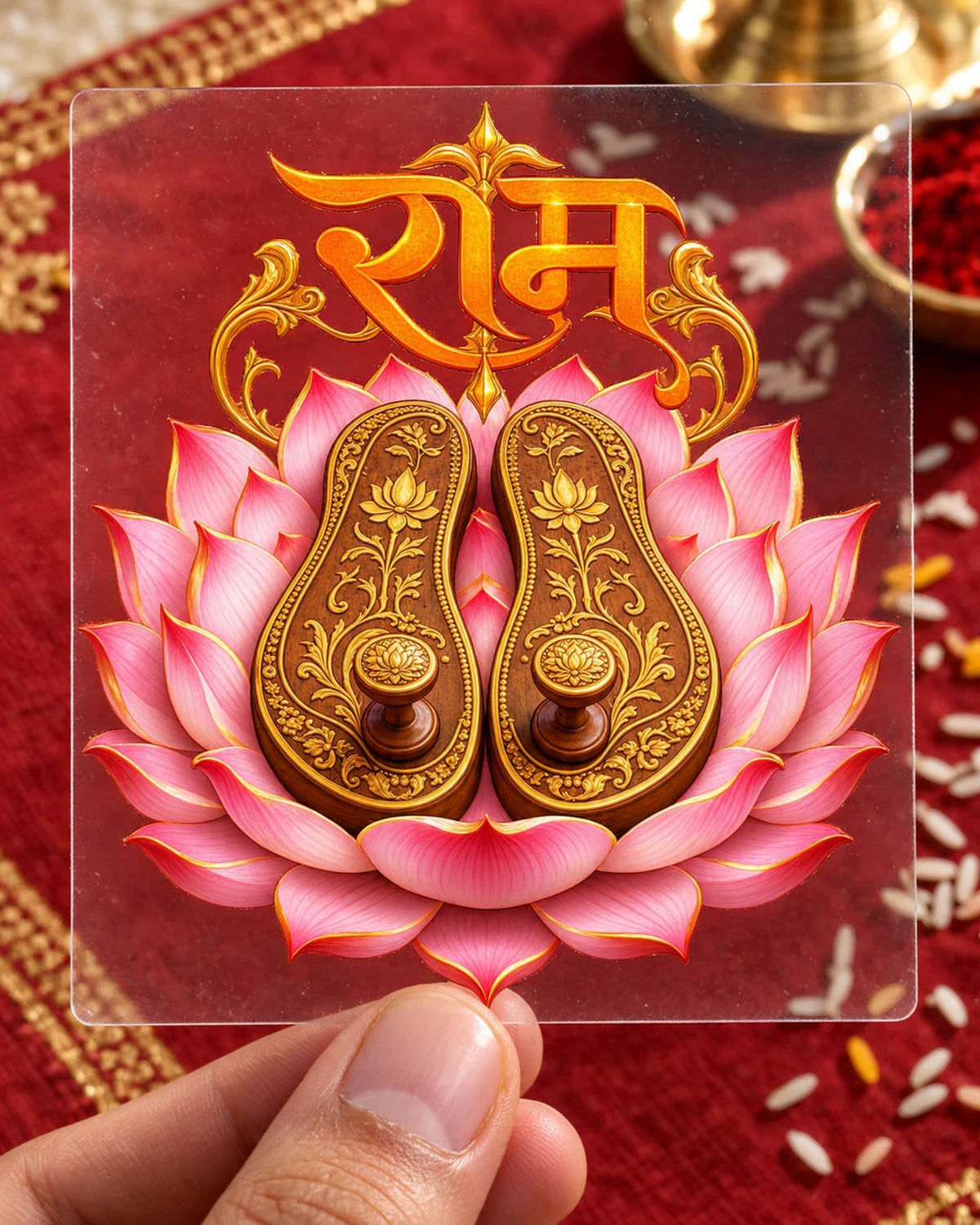Charan Paduka hard surface patch on clear film