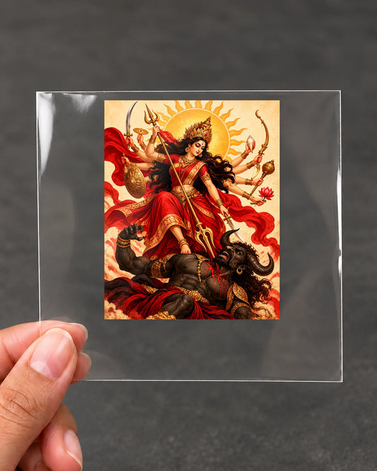 Mahishasura Mardini hard surface patch on clear film