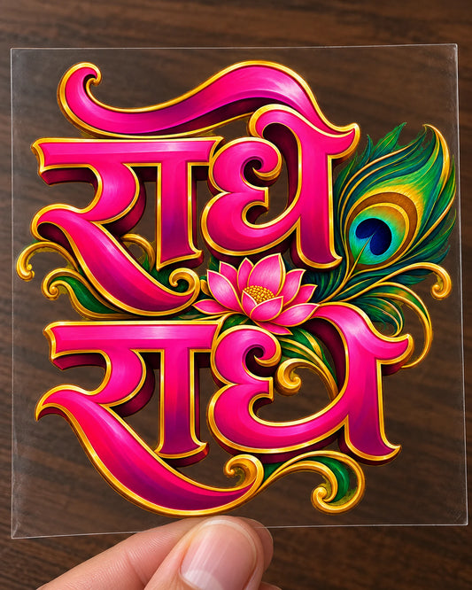 Radhe Radhe Lotus hard surface patch on clear film