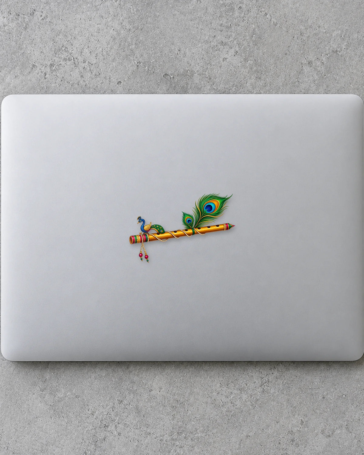 Bansuri Mor Pankh hard surface patch mockup