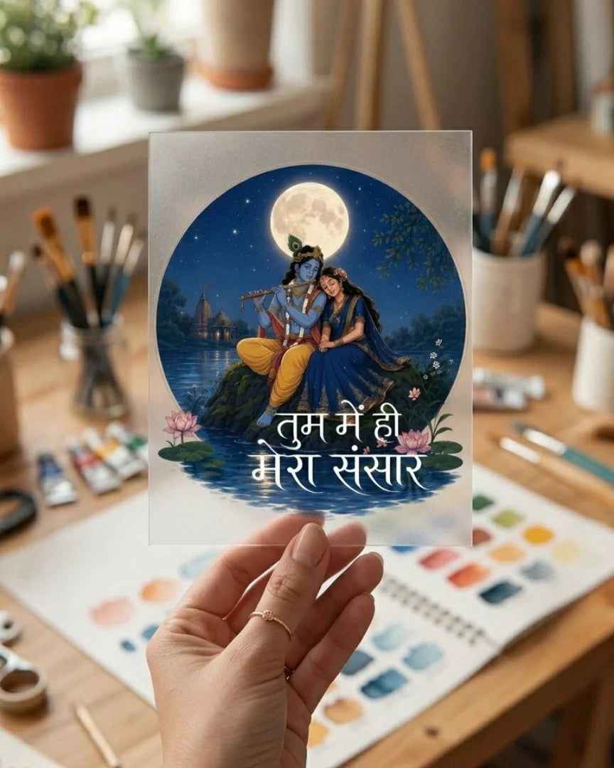 Radha Krishna Moonlight | Iron-on Patch | Divine Blessing