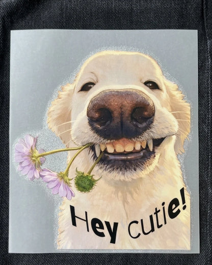 Hey Cutie | Iron-on Patch | Pawfect Vibes