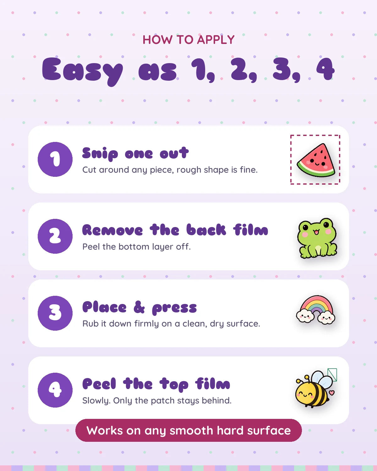 Happy Things mini patches: how to apply