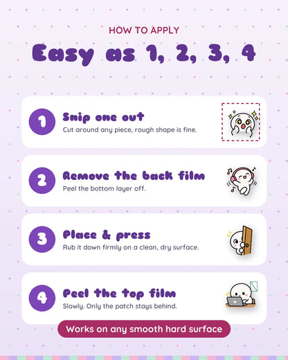 Doodle Mood mini patches: how to apply