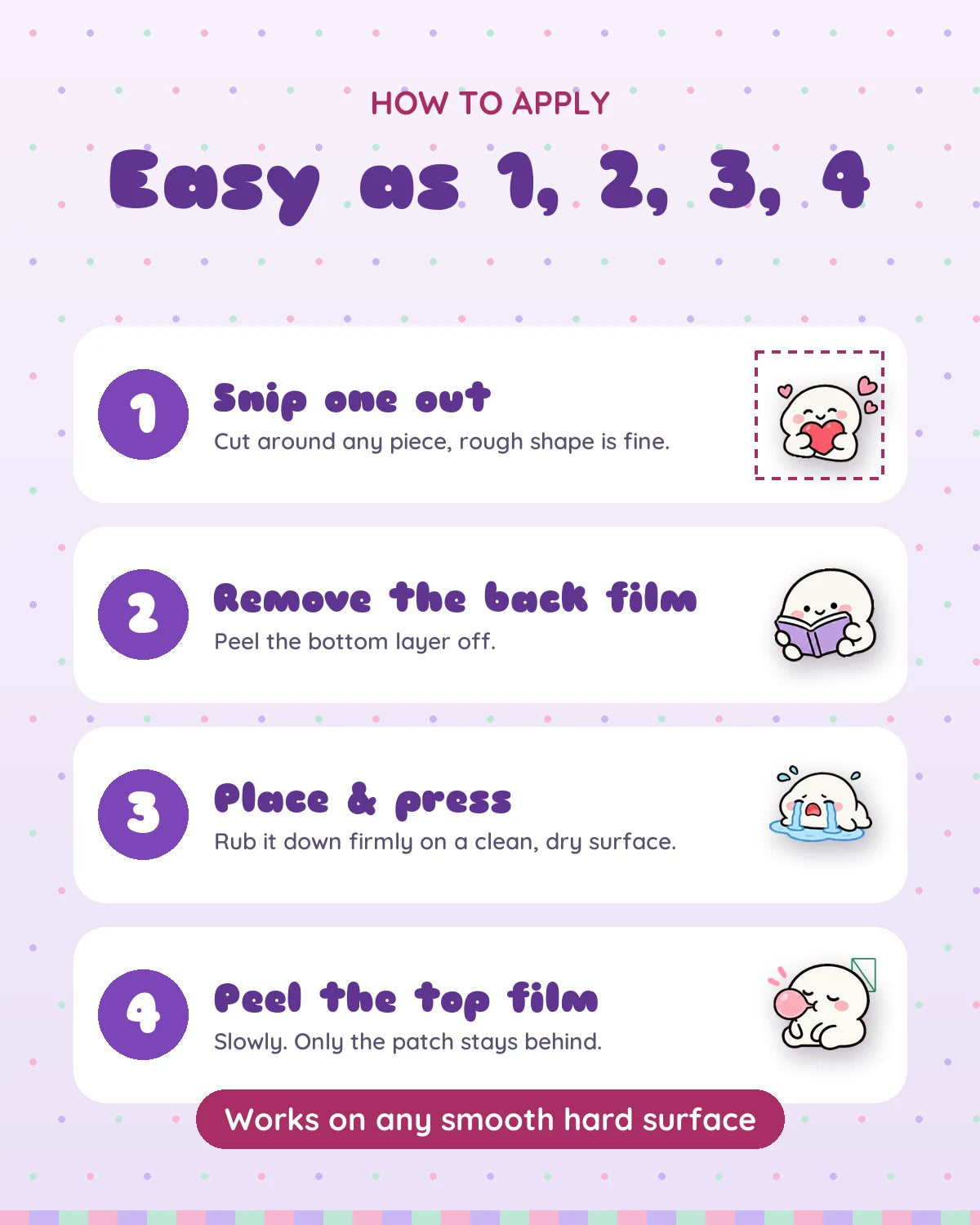 Mochi Mood mini patches: how to apply