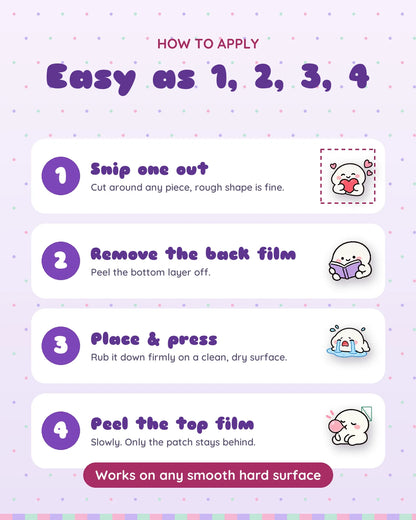 Mochi Mood mini patches: how to apply