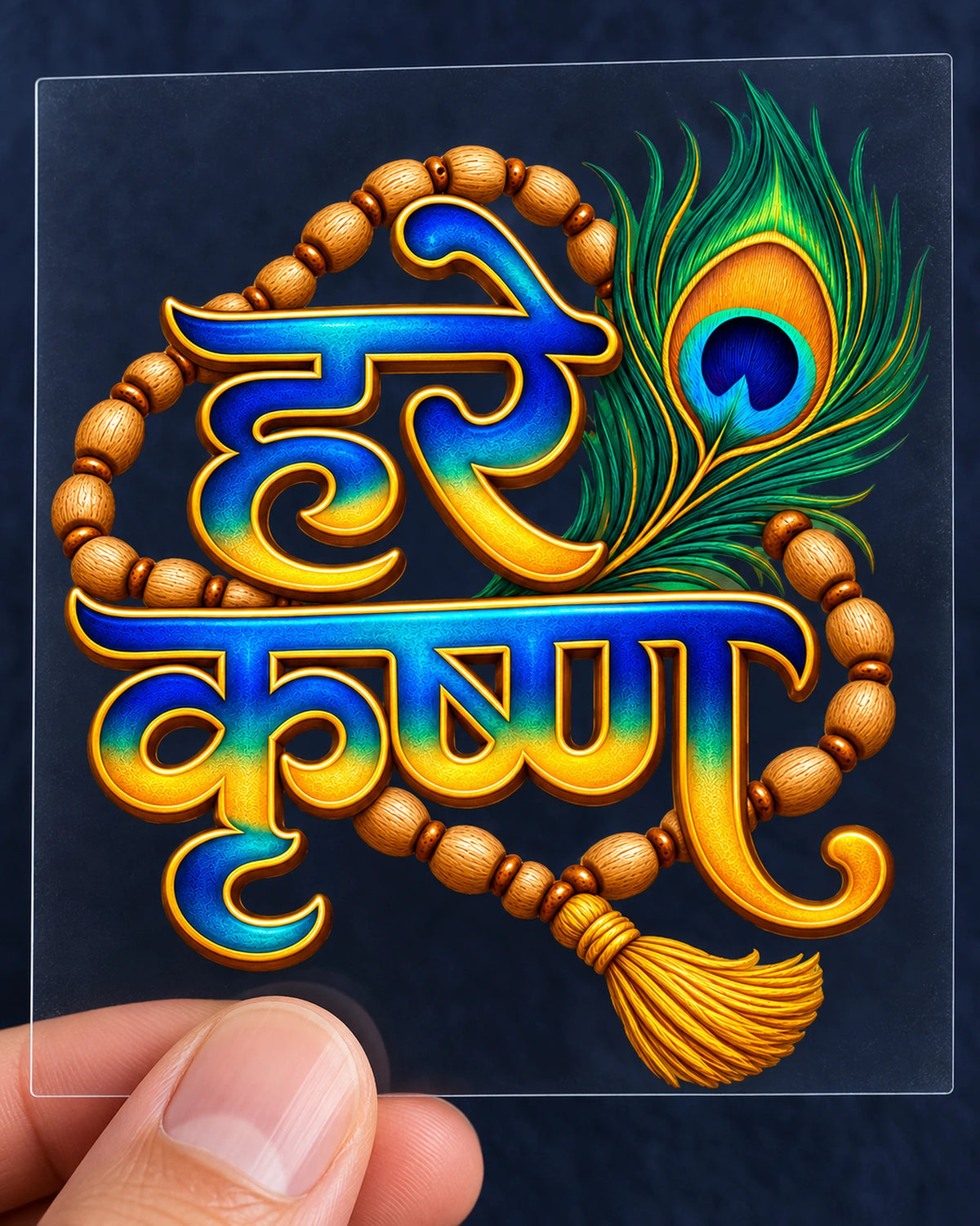 Hare Krishna Mala hard surface patch on clear film
