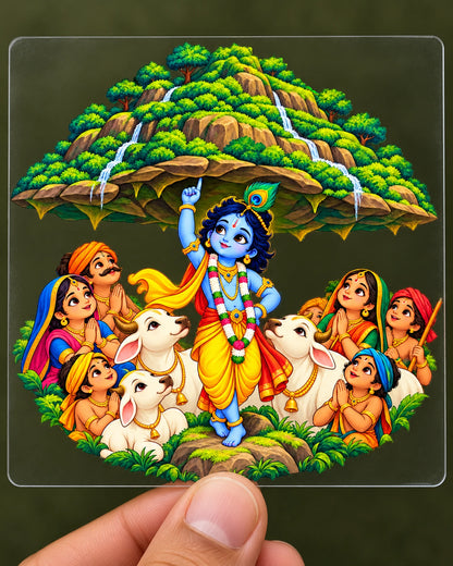 Govardhan Dhari hard surface patch on clear film