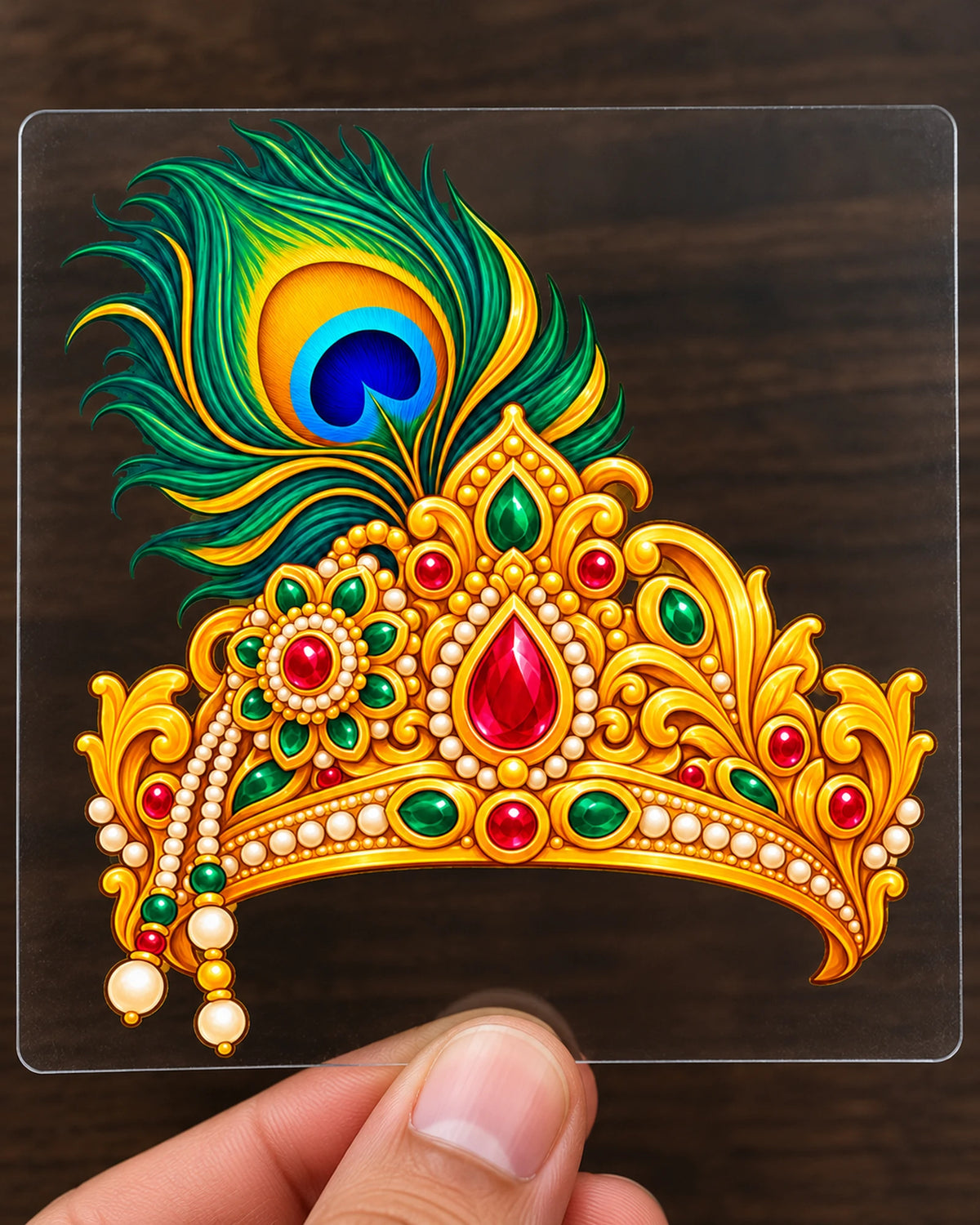 Mor Mukut hard surface patch on clear film