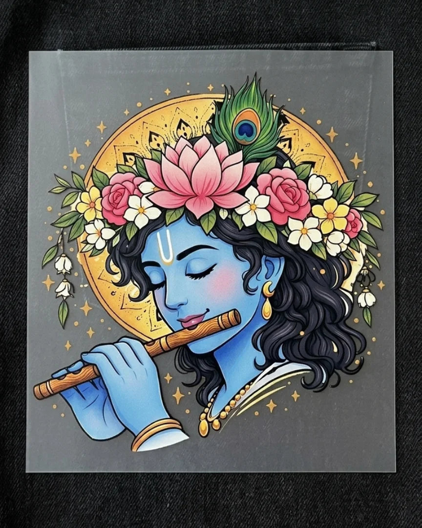 Blossom Krishna | Iron-on Patch | Divine Blessing