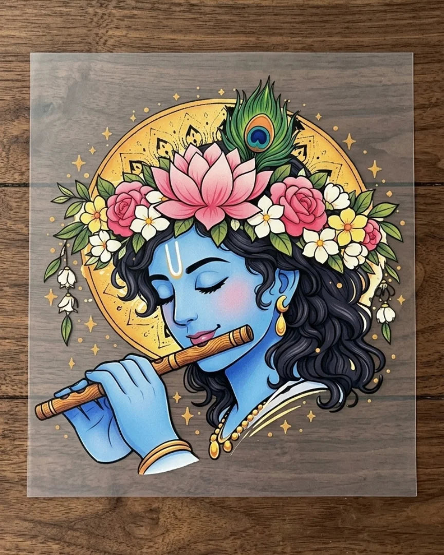 Blossom Krishna | Iron-on Patch | Divine Blessing