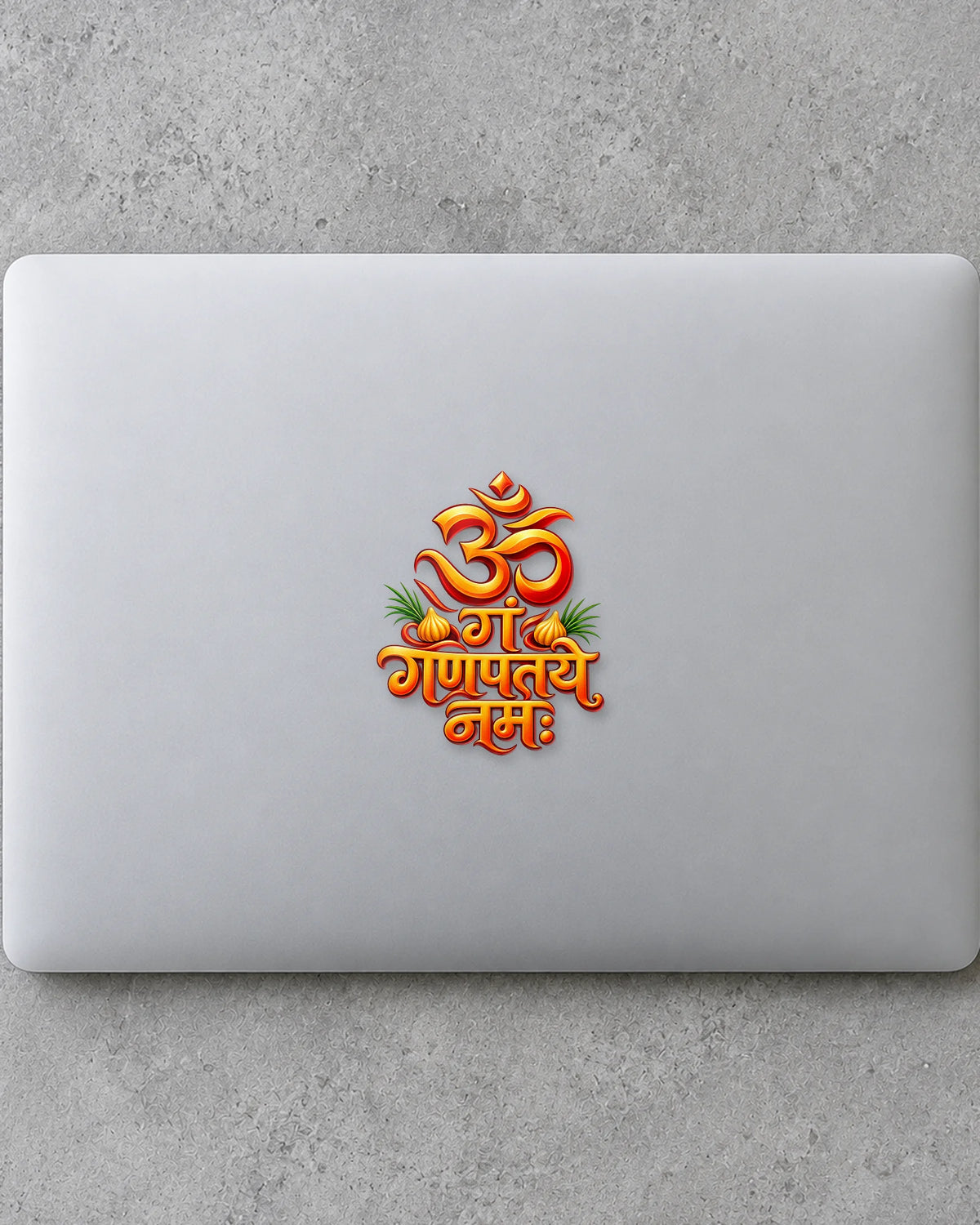 Om Gan Ganapataye Namah hard surface patch mockup