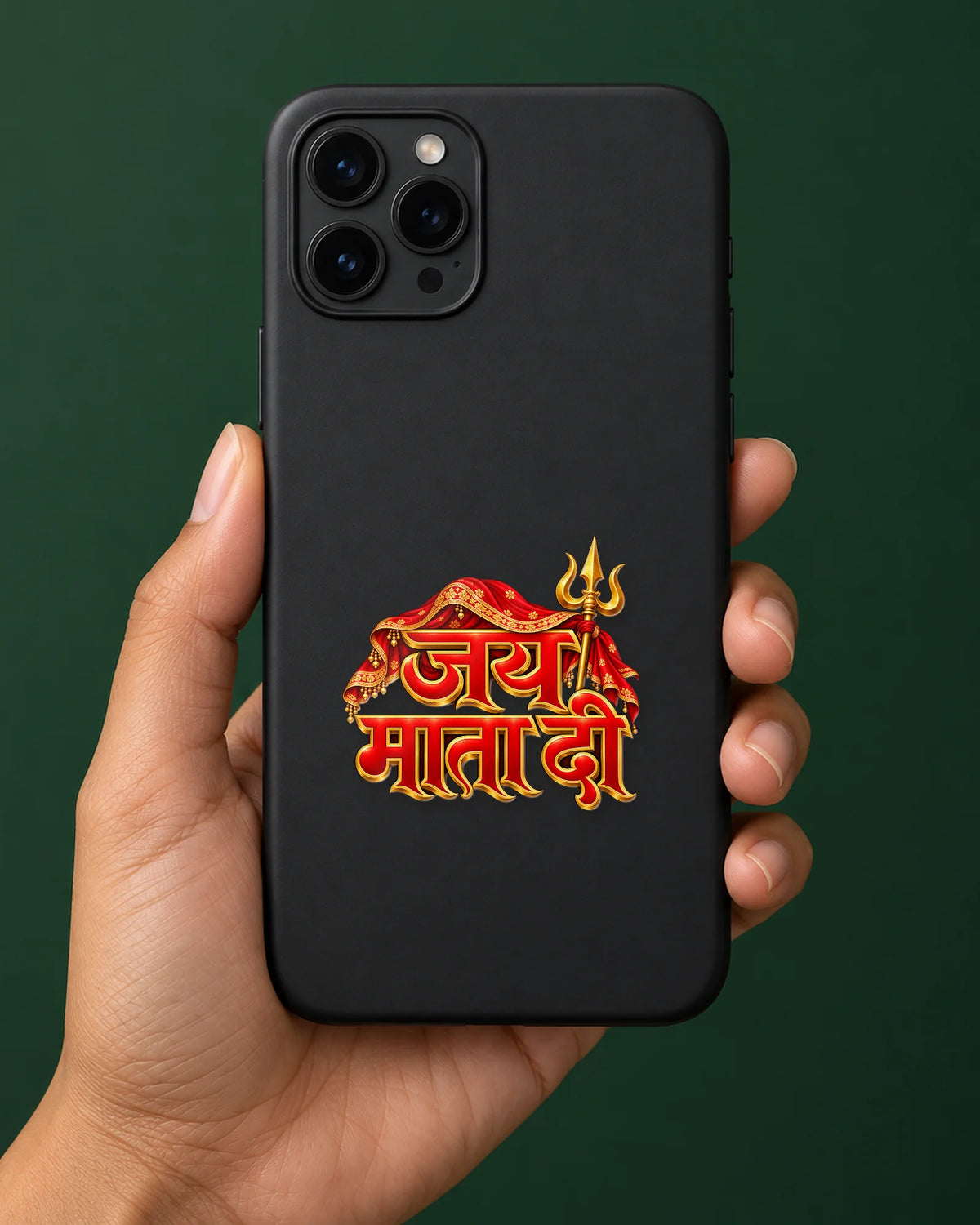 Jai Mata Di hard surface patch mockup