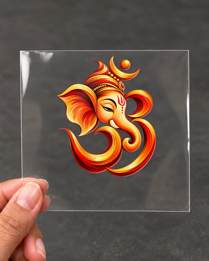 Omkar Ganesha hard surface patch on clear film