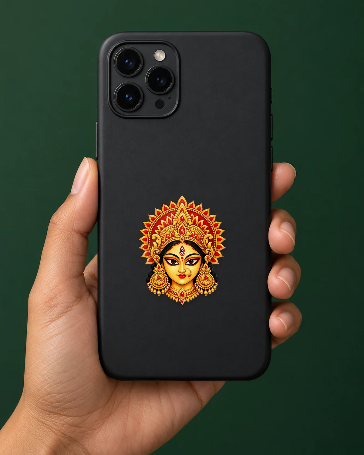 Maa Durga Mukh hard surface patch mockup