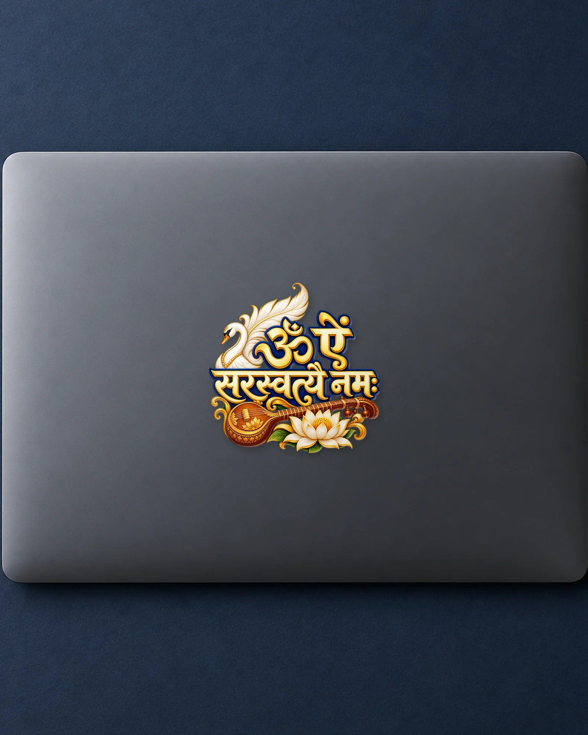 Om Aim Saraswati hard surface patch mockup