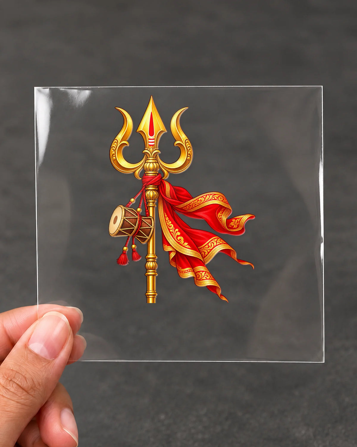 Maa Ka Trishul hard surface patch on clear film