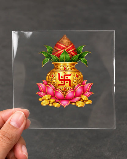 Lakshmi Kalash hard surface patch on clear film