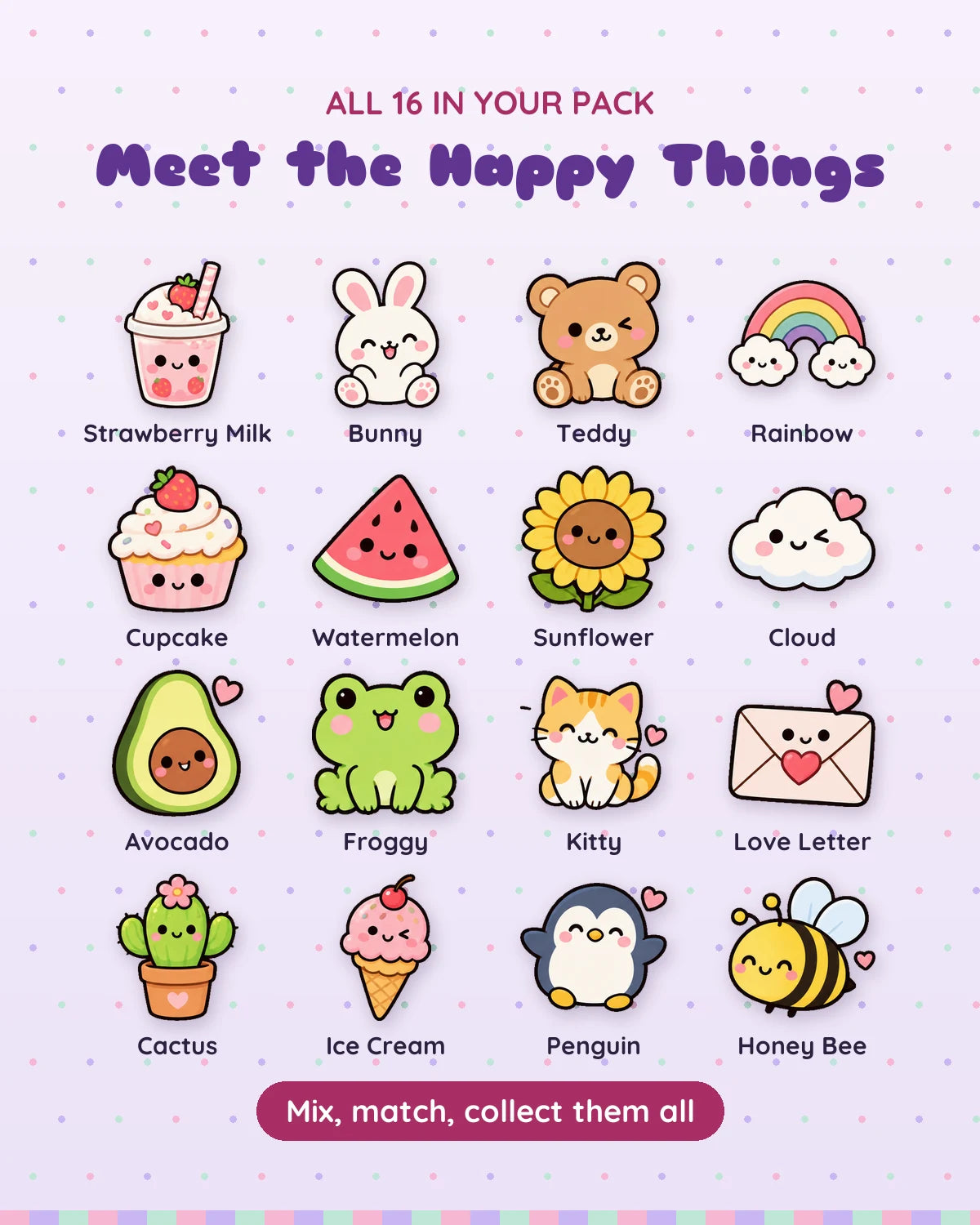 Happy Things: all 16 pieces