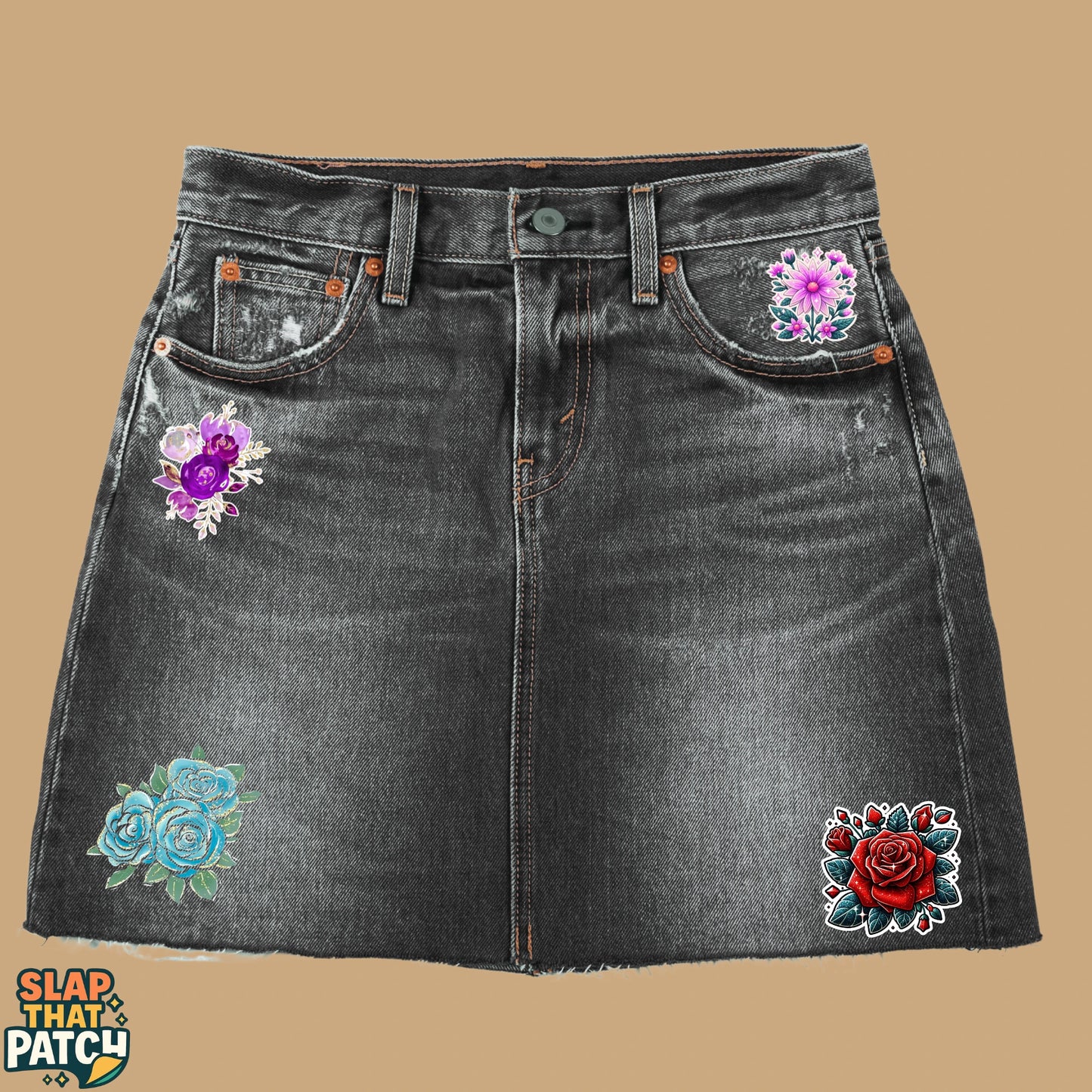 Pinterest Flowers | Pack of 30 Hot-Sticks | Iron on patches