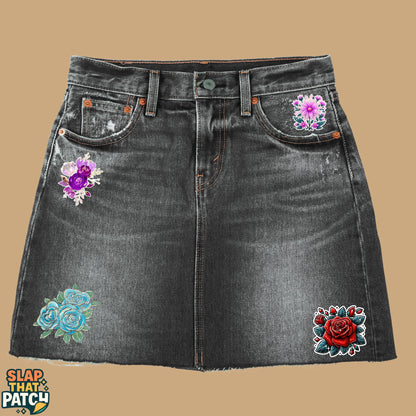 Pinterest Flowers | Pack of 30 Hot-Sticks | Iron on patches