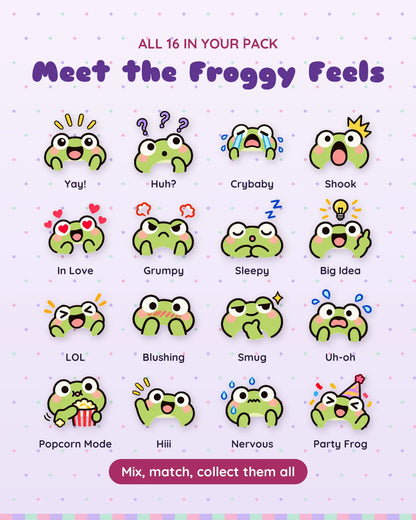 Froggy Feels: all 16 pieces