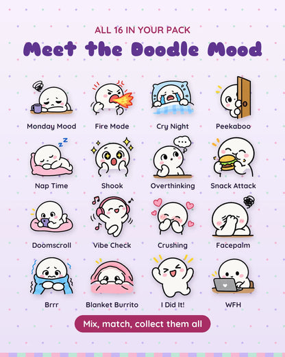 Doodle Mood: all 16 pieces
