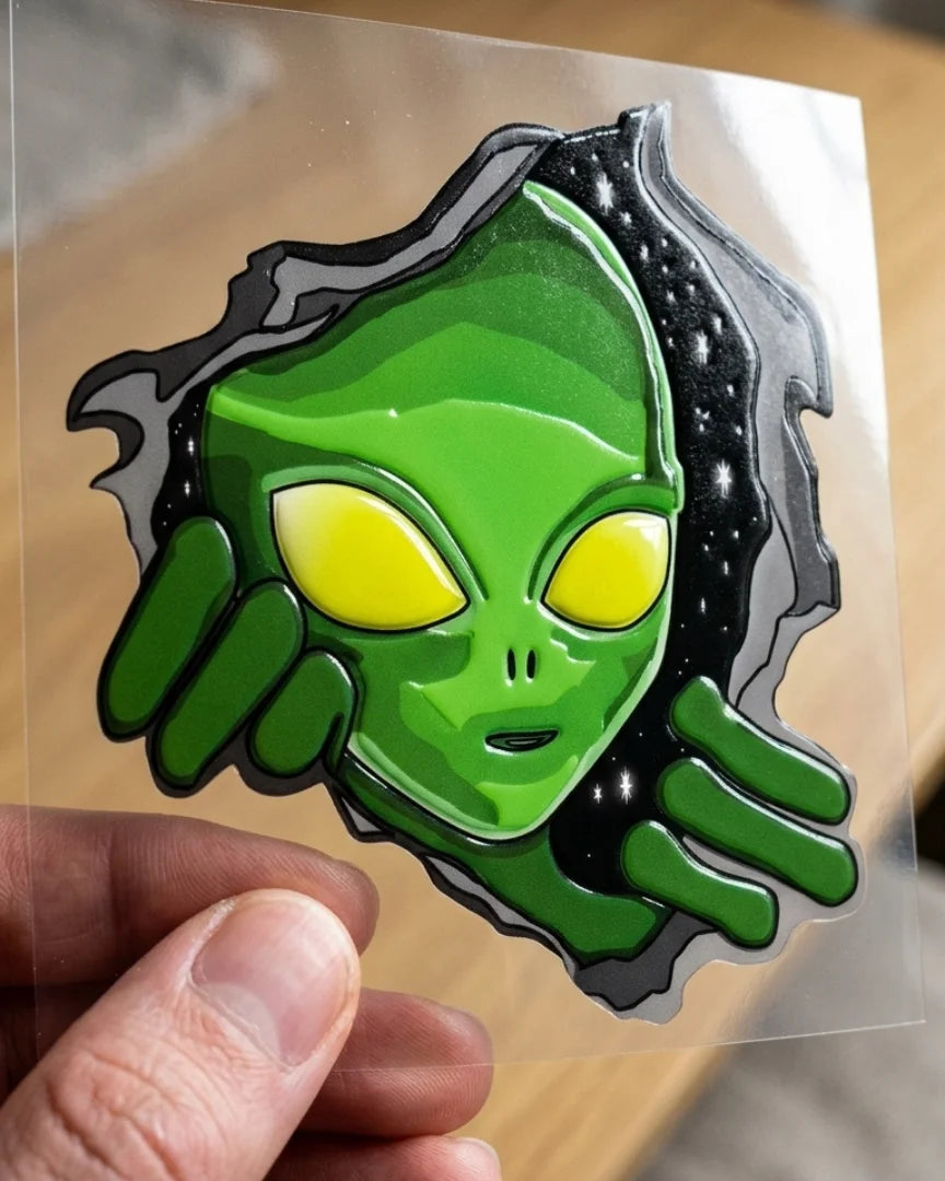 Peeking Alien | Slap-Ons | Hard surface patches