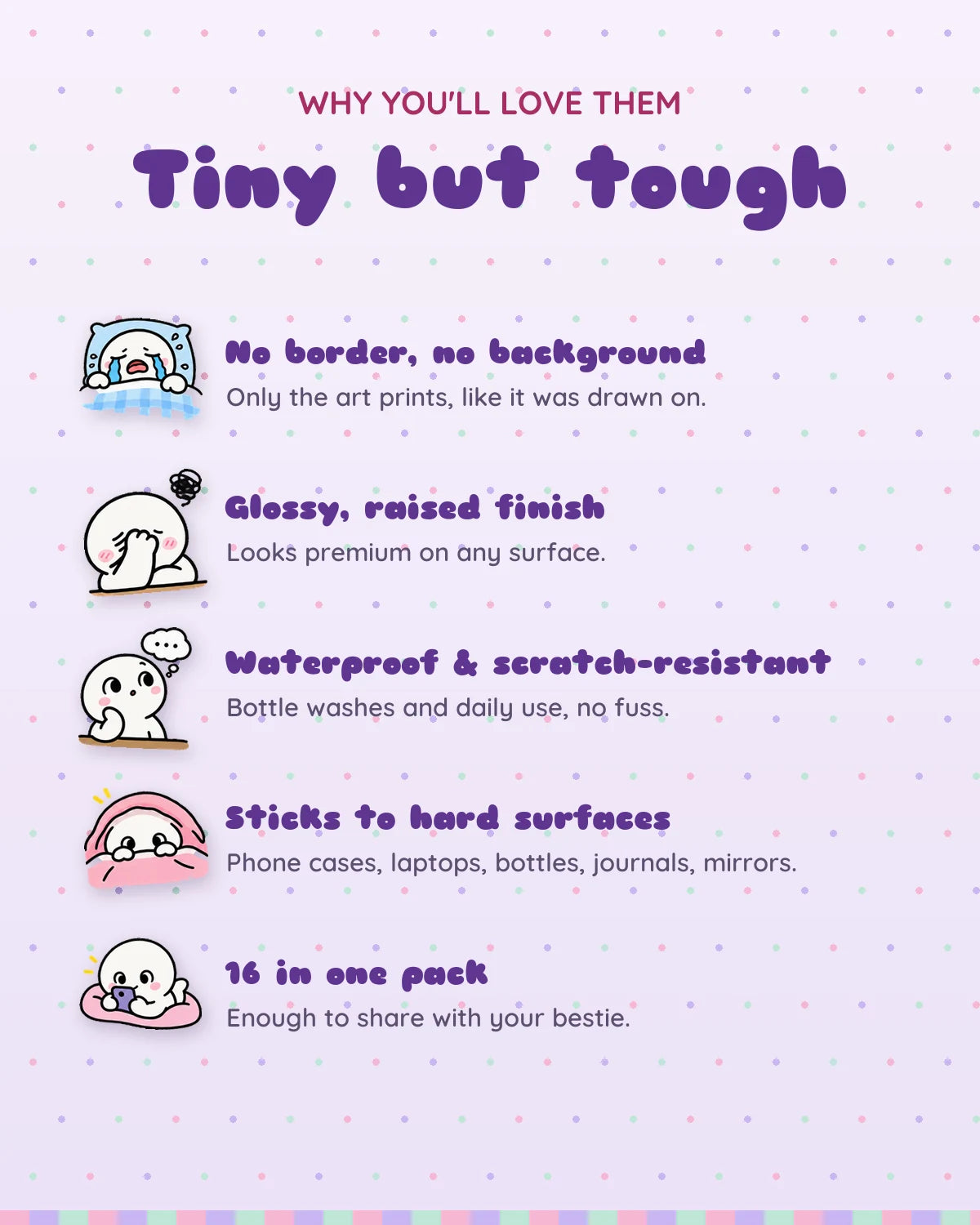 Doodle Mood mini patches: features