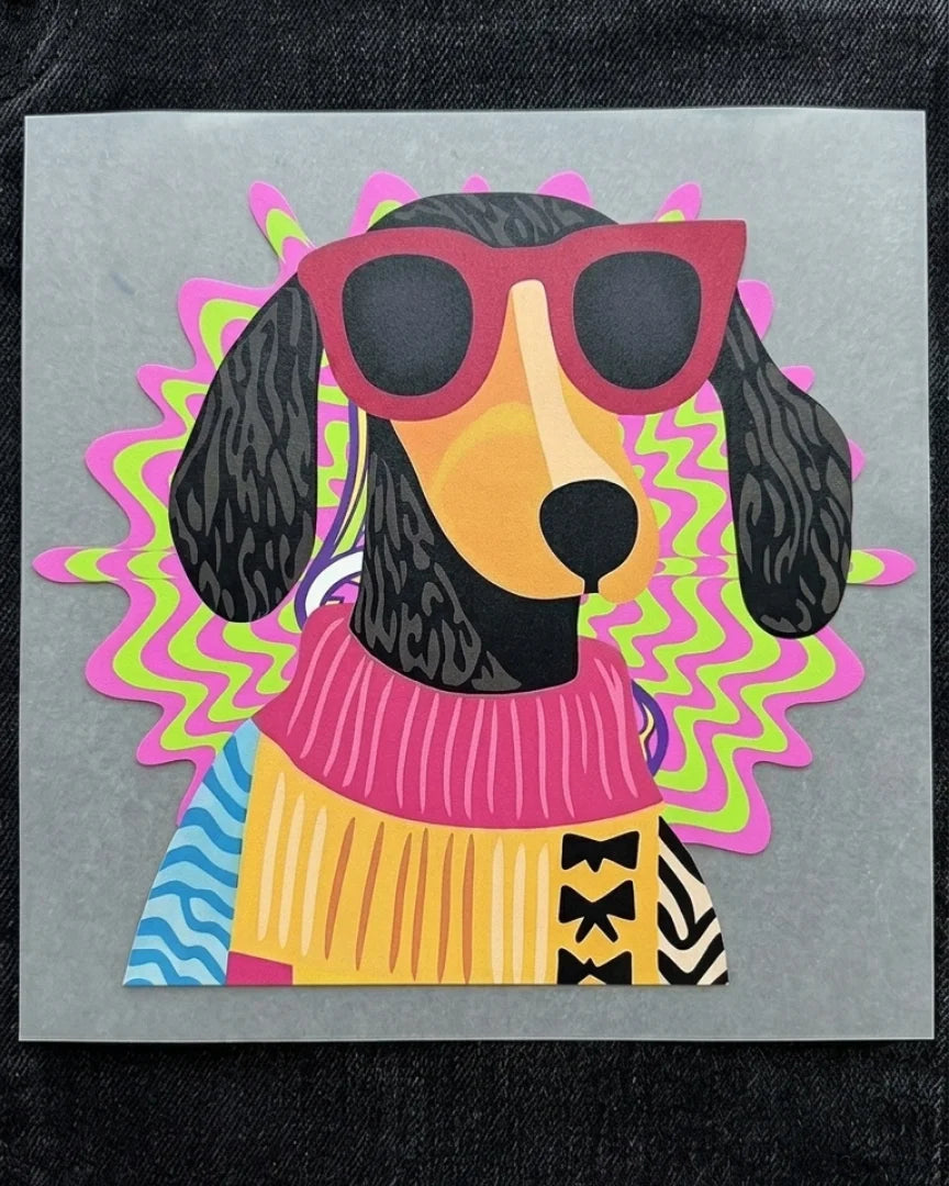 Neon Sausage | Iron-on Patch | Pawfect Vibes
