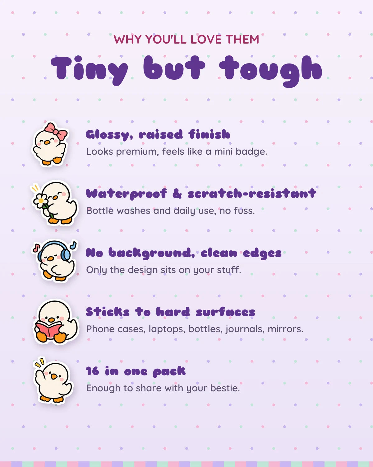 Softy Ducky mini patches: features