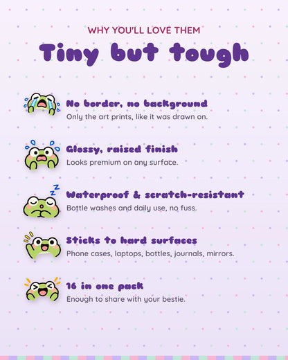 Froggy Feels mini patches: features
