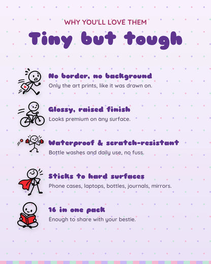 Stick Figure Life mini patches: features
